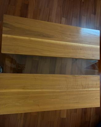 Tavolino da salotto in legno e vetro