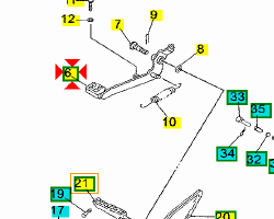 Pedale freno post Yamaha TZR 50 5WXF72110000