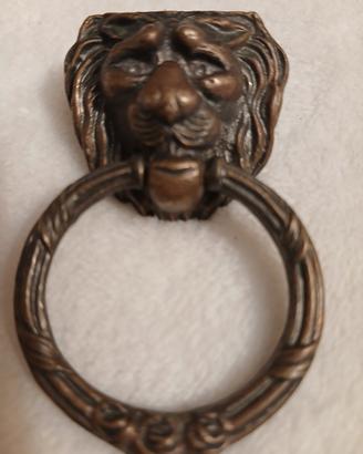Battiporta Testa di Leone ottone vintage 