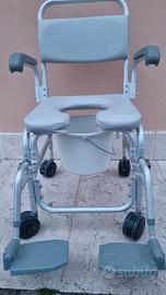 Sedia Comoda da doccia e WC con ruote piroettanti
