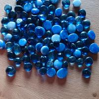 100 perline in vetro blu