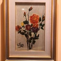 QUADRI CON SOGGETTO FLOREALE (Olio su tela)