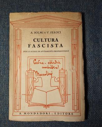 Lbro Cultura Fascista Solmi Feroci 1934  