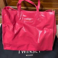 BORSA SHOPPER TWINSET IN PELLE PITONE FUCSIA