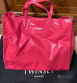BORSA SHOPPER TWINSET IN PELLE PITONE FUCSIA