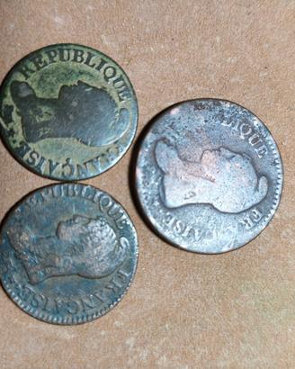 lotto 3 PZ monete antiche francesi 