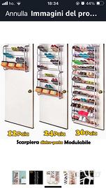 Scarpiera slim a muro o dietro porta