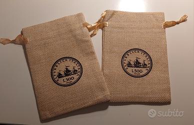 500 lire argento  sacchettino 2x5 euro