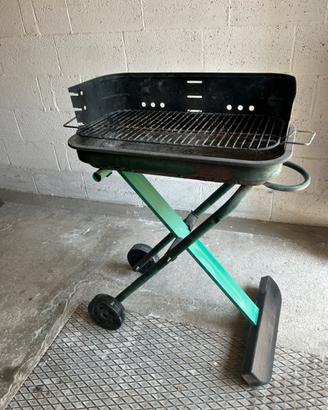 Carrellino per barbecue + griglia apribile
