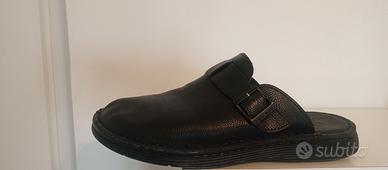 Sabot uomo in pelle nera