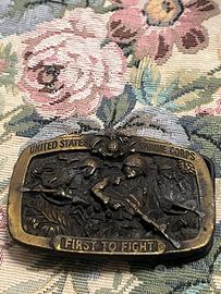Lotto Fibbia Cintura Vintage US Marines
