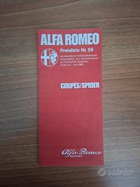 Brochure Dépliant Alfa Romeo Coupe Spider 1980