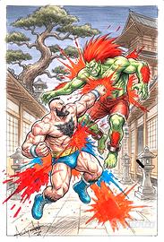 Poster Tributo Street Fighter II Zangief & Blanka