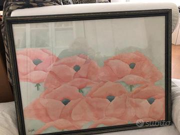 Quadri acquerelli con Cornice PAPAVERI