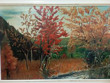 Quadro paesaggio autunnale firmato E. Siccardi con