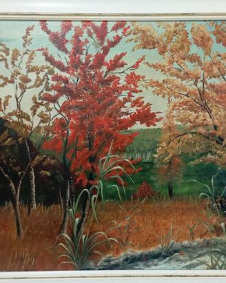 Quadro paesaggio autunnale firmato E. Siccardi con