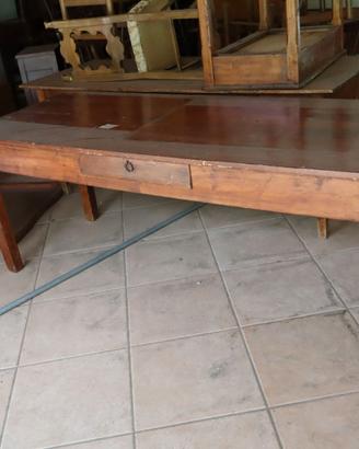 VECCHIO TAVOLO SCRITTOIO IN ABETE CON CASSETTO