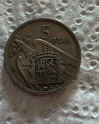 Spagna - 5 Pesetas 1957 - Francisco Franco