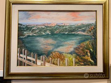 Quadro paesaggio lago di Nemi