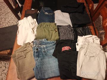 Lotto 15 pezzi donna pantaloni, gonne, shorts Xs S