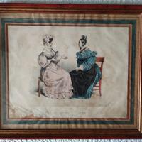 Quadretto satirico con stampa del sec. XIX Pigal