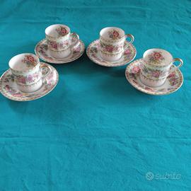 Set 4 tazzine caffè c/piattino marca Royal vintage
