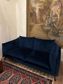 Divano velluto blu
