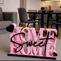 Insegna Decorativa "Home Sweet Home" - Design 3D b