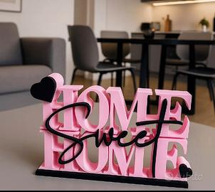 Insegna Decorativa "Home Sweet Home" - Design 3D b