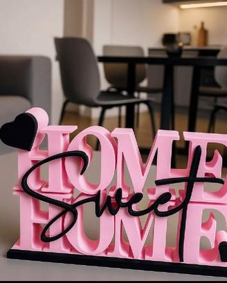 Insegna Decorativa "Home Sweet Home" - Design 3D b