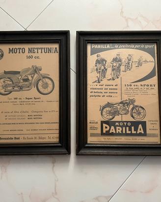 Pubblicità vintage Parilla/Moto Nettunia originali