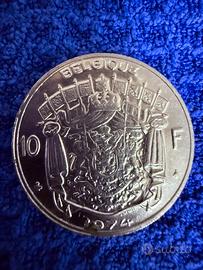 Monera da 10 franchi belgi del 1974