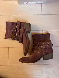 STRATEGIA stivaletti velour lavanda tg 40 nuovi