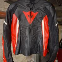 Giacca moto pelle Dainese Avro D1 nero rosso bianc