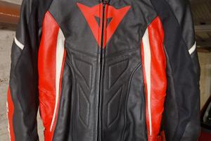 Giacca moto pelle Dainese Avro D1 nero rosso bianc