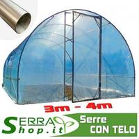 Serre tunnel con FILM antigrandine acciaio serra
