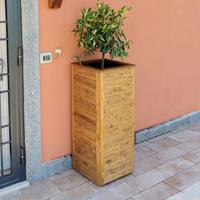 Fioriera vaso giardino in legno artigianale 
