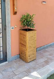Fioriera vaso giardino in legno artigianale 