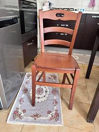 Set 4 sedie in legno massello stile rustico