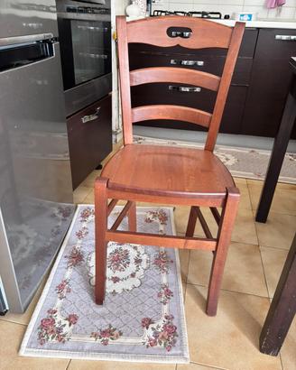 Set 4 sedie in legno massello stile rustico