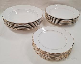 Set piatti Laveno da 6 bordo dorato
