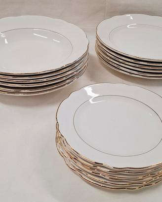 Set piatti Laveno da 6 bordo dorato