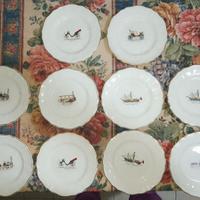 10 piattini da dolce Capodimonte decorati a mano