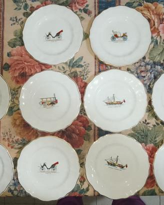10 piattini da dolce Capodimonte decorati a mano