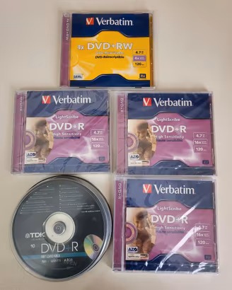8 DVD-R TDK E 3 DVD+R Verbatin + 1 RW nuovi