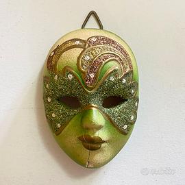 Maschera Decorativa Veneziano Da Appendere Verde