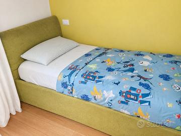 Letto singolo imbottito 90x200 - con rete a doghe