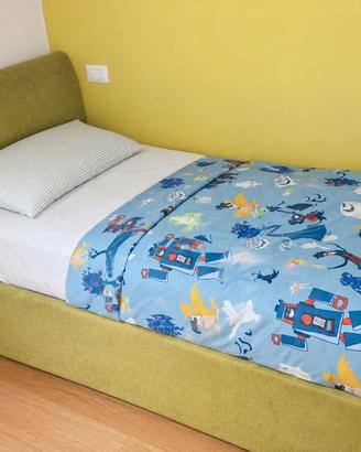Letto singolo imbottito 90x200 - con rete a doghe