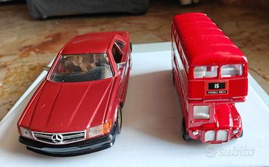 Mercedes-Benz 500 SEC + Bus Londra Routemaster
