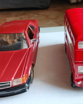 Mercedes-Benz 500 SEC + Bus Londra Routemaster
